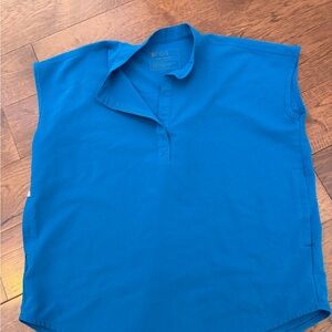 Figs Bright Blue Sleeveless Scrub Top